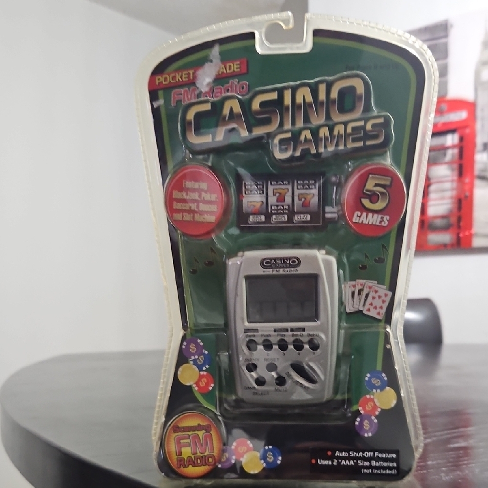 Silver Digital Casino Games Handheld Electronic Game NWT
